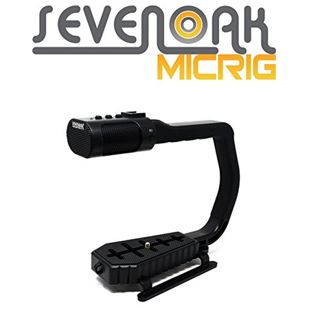 Sevenoak MicRig Video Bundle with Grip Handle, Stereo Microphone, LED Light, Shoe Extender Bracket, Windscreen, & Adapters for DSLR Cameras, Smartphones & GoPro