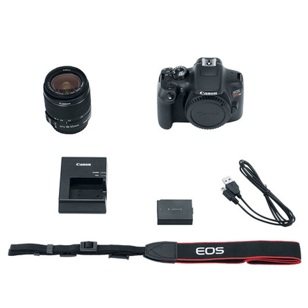 Canon EOS Rebel T6 Digital SLR Camera + Canon EF-S 18-55mm f/3.5-5.6 IS II Lens + SanDisk 64GB Card + 2x Lens 58mm & Wide Angle Lens + Extra Battery + 3 Piece UV Filters + Gadget Bag + Deluxe Bundle