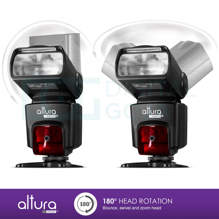 Altura Photo Professional Flash Kit for NIKON DSLR - Includes: I-TTL Flash (AP-N1001), Wireless Flash Trigger Set and Accessories