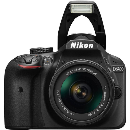 Nikon D3400 24.2 MP DSLR Camera with 18-55mm VR Lens Kit 1571B (Black) - (Certified Refurbished)