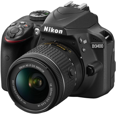 Nikon D3400 24.2 MP DSLR Camera with 18-55mm VR Lens Kit 1571B (Black) - (Certified Refurbished)