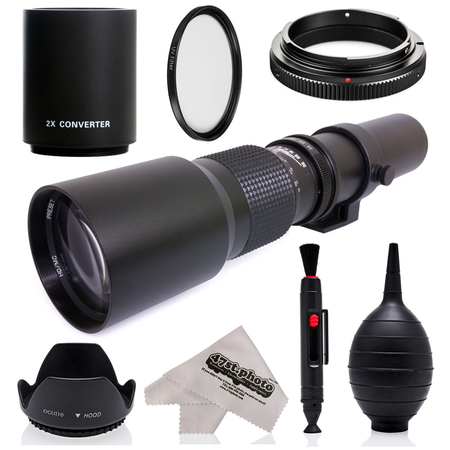 Super 500mm/1000mm f/8 Manual Telephoto Lens for Nikon Camera