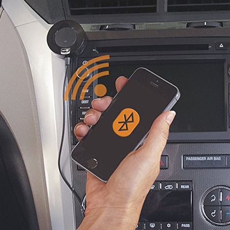 AmazonBasics Bluetooth Hands-Free Car Kit with 3.5mm Aux Jack