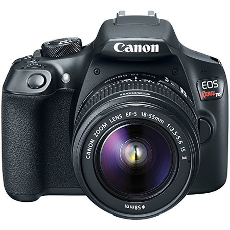 Canon EOS Rebel T6 Digital SLR Premium Kit, EF-S 18-55mm and EF 75-300mm Zoom Lenses, Backpack, 16GB Memory Card, Wifi