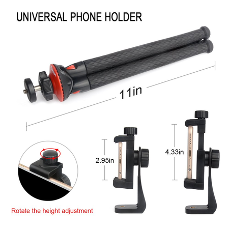 Camera Travel Tripod Lammcou Durable Tripod Sturdy Tripod Flexible Tripod Smartphone Tripod 3in1 Cell Phone + Action Camera Tripod for Canon Nikon Sony DSLR Cam/Gopro Action Cam/iPhone/Samsung Tripod