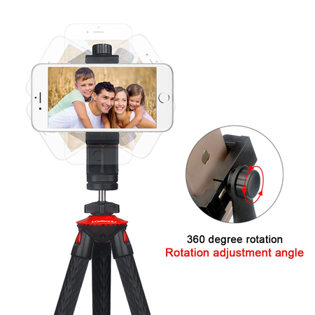 Camera Travel Tripod Lammcou Durable Tripod Sturdy Tripod Flexible Tripod Smartphone Tripod 3in1 Cell Phone + Action Camera Tripod for Canon Nikon Sony DSLR Cam/Gopro Action Cam/iPhone/Samsung Tripod
