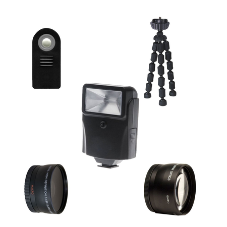 Canon EOS Rebel T6i Digital SLR with EF-S 18-55mm f/3.5-5.6 IS STM Kit Lens and Canon 75-300mm f/4.0-5.6 EF III Lens + Slave Flash + 58mm Wide Angle and Telephoto Lenses + 32GB Deluxe Accessory Bundle