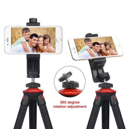 Camera Travel Tripod Lammcou Durable Tripod Sturdy Tripod Flexible Tripod Smartphone Tripod 3in1 Cell Phone + Action Camera Tripod for Canon Nikon Sony DSLR Cam/Gopro Action Cam/iPhone/Samsung Tripod