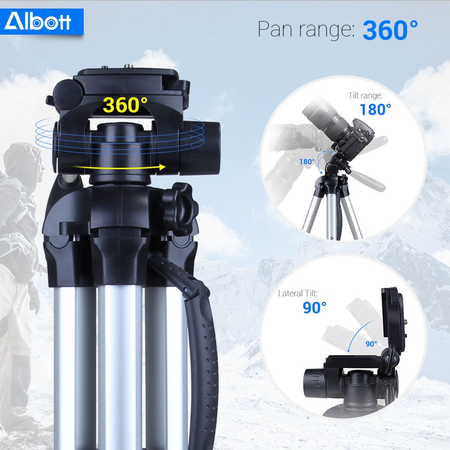 Albott 70" Travel Portable DSLR Camera Tripod Monopod Flexible Head for Canon Nikon with Carry Bag