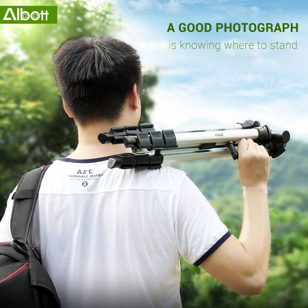 Albott 70" Travel Portable DSLR Camera Tripod Monopod Flexible Head for Canon Nikon with Carry Bag