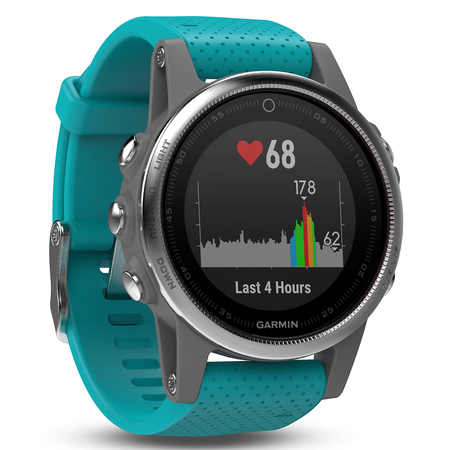 Garmin Fenix 5S - Silver with Turquoise Band