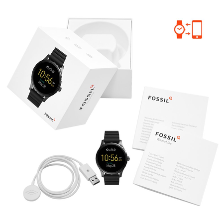 Fossil Q Marshal Gen 2 Black Silicone Touchscreen Smartwatch FTW2107
