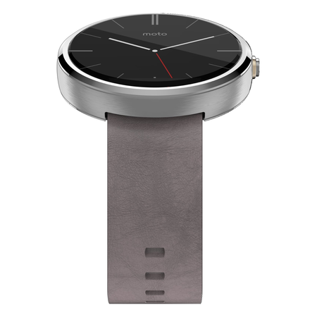 Motorola Moto 360 - Stone Grey Leather Smart Watch