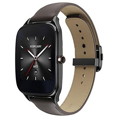 ASUS ZenWatch 2 Smartwatch 1.63" Stainless Steel - Gunmetal/Brown Leather Band (Certified Refurbished)