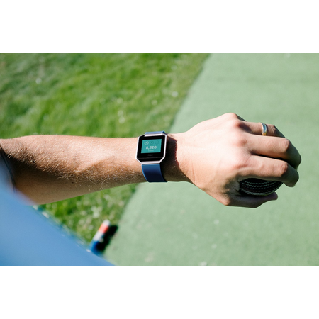Fitbit Blaze Smart Fitness Watch, Blue, Silver, Small (US Version)
