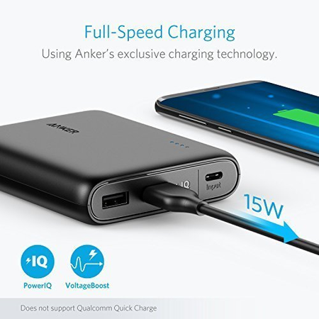 [USB-C Input] Anker PowerCore 13000 C - Compact 13000mAh 2-Port Ultra Portable Charger Power Bank for Galaxy S8, S8+, the new MacBook, Google Pixel, Nintendo Switch, Nexus 5X/6P, HTC 10 and More