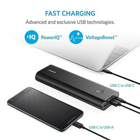 Anker PowerCore+ 20100 USB-C Portable Charger, 6A Type-C External Battery for Macbook, Nexus, Nintendo Switch & PowerIQ for iPhone 8 / 8 Plus / iPhone X / iPhone 6 / 6s / 7 / iPad & Samsung & LG