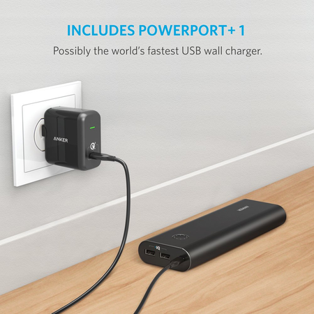 Anker PowerCore+ 20100 USB-C Ultra-High-Capacity Premium External Battery/Portable Charger/Power Bank with PowerPort+ 1 Wall Charger for Apple MacBook, iPhone, iPad, Samsung & more