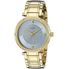 Đồng hồ GUESS Women's U0695L2 Dressy Gold-Tone Watch with Diamond Accent and Sky Blue Dial