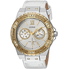 Đồng hồ GUESS Women's Stainless Steel Genuine Leather Crystal Accented Watch