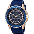 Đồng hồ GUESS Men's Stainless Steel Silicone Casual Watch, Color Rose Gold-Tone/Rigor Blue (Model: U0247G3)