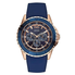 Đồng hồ GUESS Men's Stainless Steel Silicone Casual Watch, Color Rose Gold-Tone/Rigor Blue (Model: U0247G3)