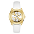 Đồng hồ GUESS Women's Stainless Steel Leather Casual Watch, Color: White (Model: U0895L2)