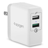 Ổ cắm 2 cổng Spigen Essential F207 Quick Charge 3.0 Travel Charger w/ 2-Ports - White - Box Packaging