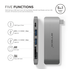 Cổng Chia USB-C Hub AnnBos 5-In-1 Type C Card Reader & HUB (Grey)