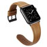 Dây da OUHENG cho đồng hồ Apple Watch Band 42mm 44mm Sport and Edition, Light Brown Band