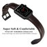 Dây da OUHENG cho đồng hồ Apple Watch Band 42mm 44mm, Brownish Black Band with Black Adapter