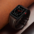Dây da OUHENG cho đồng hồ Apple Watch Band 42mm 44mm, Brownish Black Band with Black Adapter
