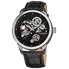 Akribos XXIV Akribos Manual Wind Skeleton Dial Black Leather Men's Watch AK538BK