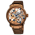Akribos XXIV Akribos Manual Wind Skeleton Dial Rose Gold-Tone Stainless Steel Men's Watch AK525RG