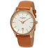 Akribos XXIV Silver Dial Tangerine Leather Ladies Watch AK964TN