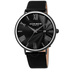 Akribos XXIV Waves Black Dial Black Leather Men's Watch AK1041BK