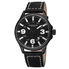 Akribos XXIV Trek Black Dial Black Leather Men's Watch AK833WT