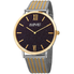August Steiner Blue Sandstone Dial Men's Two Tone Watch AS8218TTG