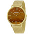 August Steiner Orange Dial Men's Gold Tone Watch AS8218YG