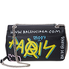 Balenciaga Graffiti Printed Crossbody Bag- Black/Blue 5169210OTAN-8486