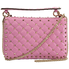Valentino Medium Rockstud Spike Shoulder Bag-Pink RW2B0122NAP HD8