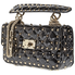 Valentino Small Patent Rockstud Spike Bag- Black RW2B0123VNE-0NO