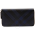 Burberry London Check Ziparound Wallet- Navy/ Black 3996189/4006222