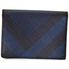 Burberry Men's London Check and Leather Folding Card Case 4052320