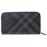 Burberry Zip Around Wallet London Check Charcoal 4056419