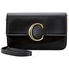 Chloe C Clutch in Shiny & Suede Calfskin- Black CHC19SS192A37001