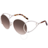 Chloe Brown Gradient Round Ladies Sunglasses CE124S1804360