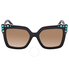 Fendi Brown Gradient Square Sunglasses with Turquoise Studs FF 0260/S 3H2/53 52 FF 0260/S 3H2/53 52