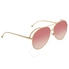 Fendi Run Away Burgundy Gradient Aviator Ladies Sunglasses FF 0286/S 000/3X 63