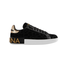 Dolce and Gabbana Dolce & Gabbana Ladies Low Top Lace-up Leather Sneaker in Black CK1570 AV262 8B956